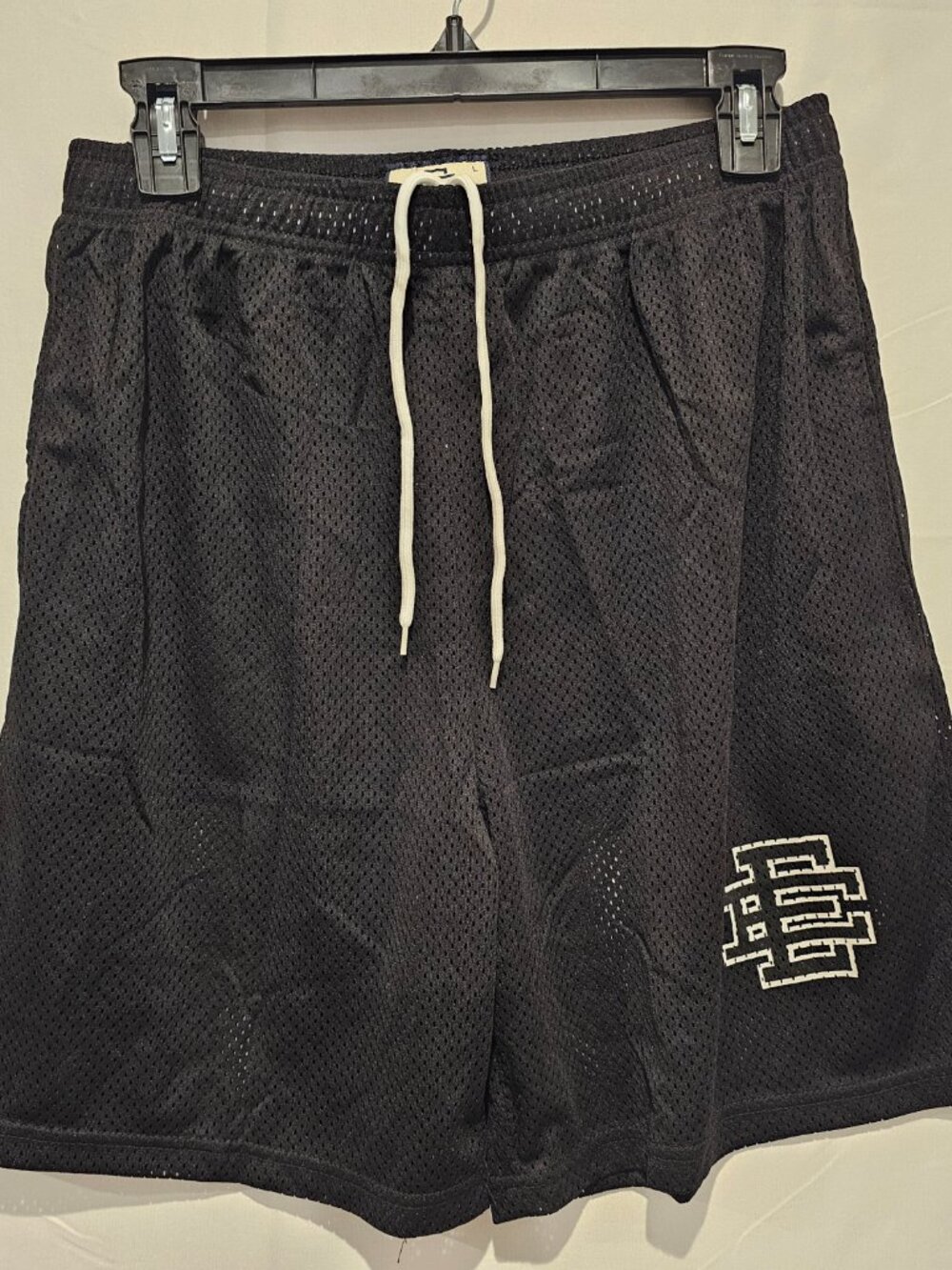 Eric Emanuel Shorts Men's L Black EE Mesh Basketball Streetwear Designer